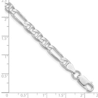 Sterling Silver Rhodium-plated 5.5mm Figaro Anchor Chain