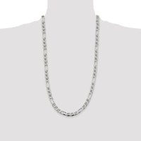 Sterling Silver 7.5mm Figaro Anchor Chain