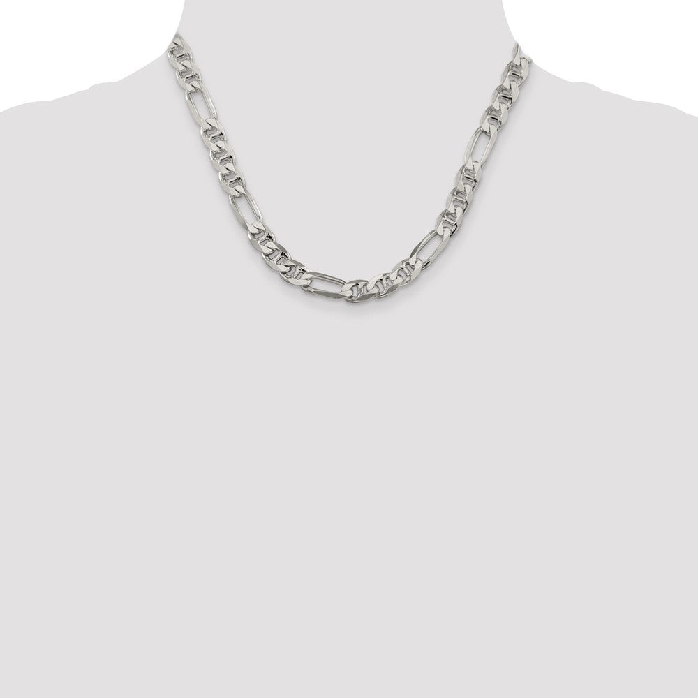 Sterling Silver 8.25mm Figaro Anchor Chain