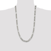 Sterling Silver 8.25mm Figaro Anchor Chain