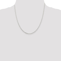 Sterling Silver 2.2mm Diamond-cut Long Link Cable Chain