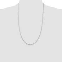 Sterling Silver Rhodium-plated 2.2mm Diamond-cut Long Link Cable Chain