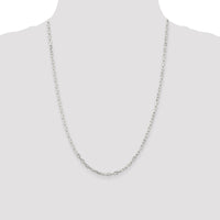 Sterling Silver 2.9mm Diamond-cut Long Link Cable Chain