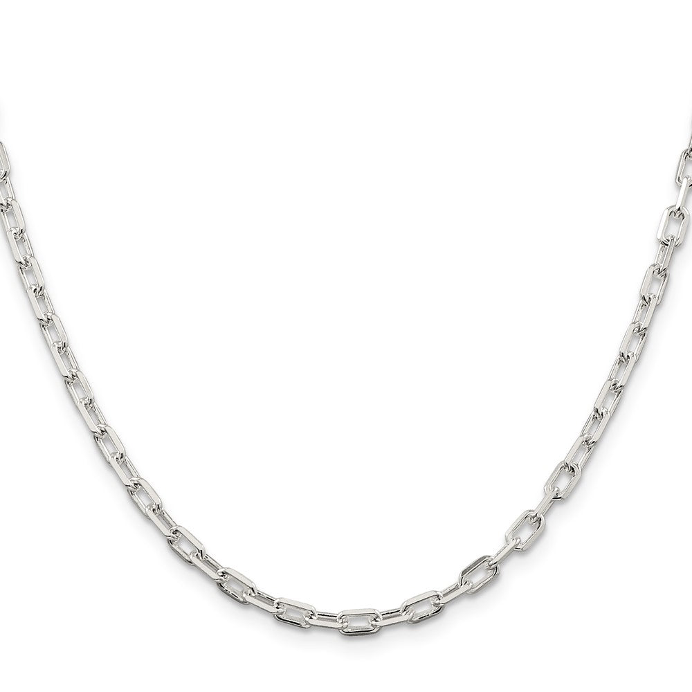Sterling Silver 3.75mm Diamond-cut Long Link Cable Chain