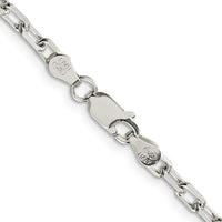 Sterling Silver 3.75mm Diamond-cut Long Link Cable Chain
