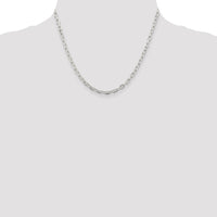 Sterling Silver 3.75mm Diamond-cut Long Link Cable Chain
