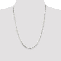 Sterling Silver 3.75mm Diamond-cut Long Link Cable Chain
