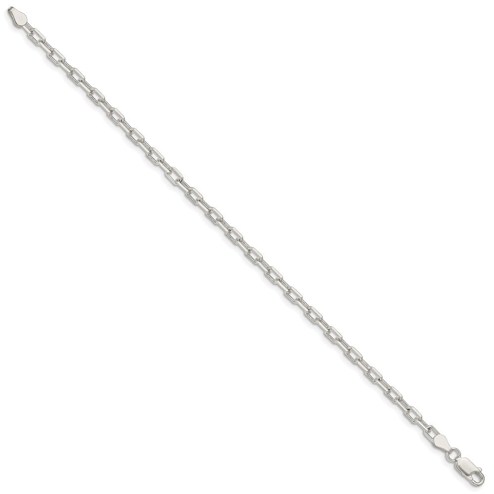 Sterling Silver 3.75mm Diamond-cut Long Link Cable Chain