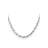 Sterling Silver Rhodium-plated 4.5mm Diamond-cut Long Link Cable Chain