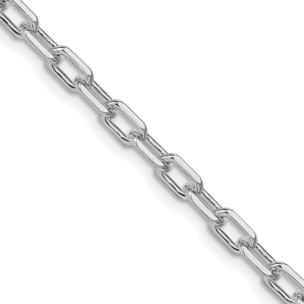 Sterling Silver Rhodium-plated 4.5mm Diamond-cut Long Link Cable Chain