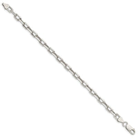 Sterling Silver 5.75mm Diamond-cut Long Link Cable Chain
