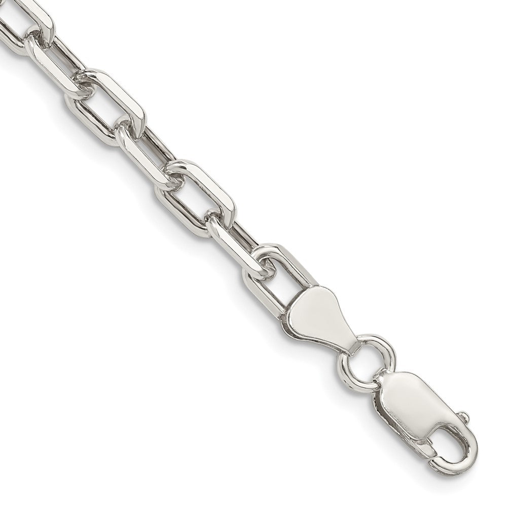 Sterling Silver 5.75mm Diamond-cut Long Link Cable Chain