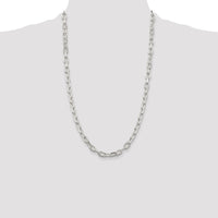 Sterling Silver 6.65mm Diamond-cut Long Link Cable Chain
