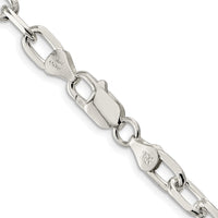 Sterling Silver Rhodium-plated 6.65mm Diamond-cut Long Link Cable Chain