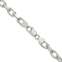 Sterling Silver 7.5mm Diamond-cut Long Link Cable Chain