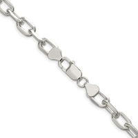 Sterling Silver Rhodium-plated 7.5mm Diamond-cut Long Link Cable Chain