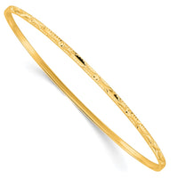 Sterling Silver Gold-plated Diamond Cut Slip-on Bangle