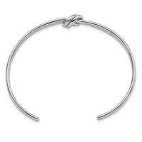 Sterling Silver Rhodium-plated Polished Knot Cuff Bangle