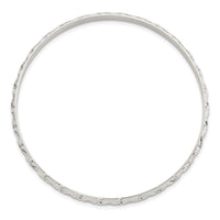 Sterling Silver Diamond Cut Patterned Slip-on Bangle