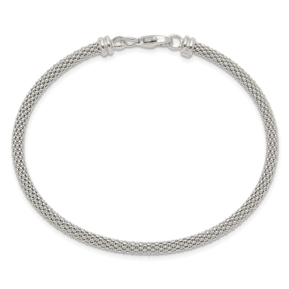 Sterling Silver Textured w/Clasp Bangle