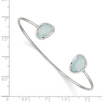 Sterling Silver Blue Chalcedony Bangle