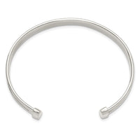 Sterling Silver Polished Textured Cuff Bangle Bracelet