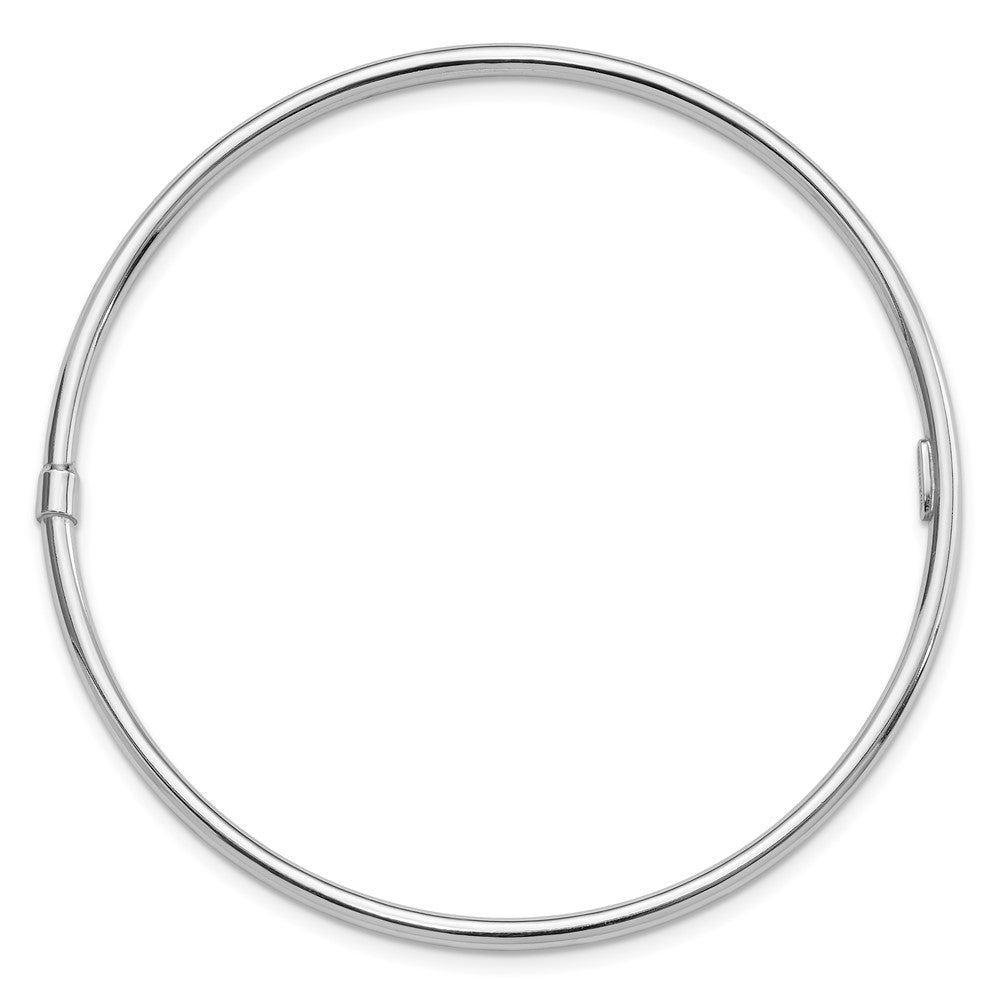 Sterling Silver Rhodium-plated 2.5mm Slip On Bangle
