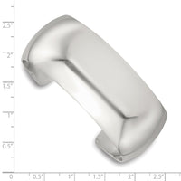 Sterling Silver Polished 25mm Domed Cuff Bangle
