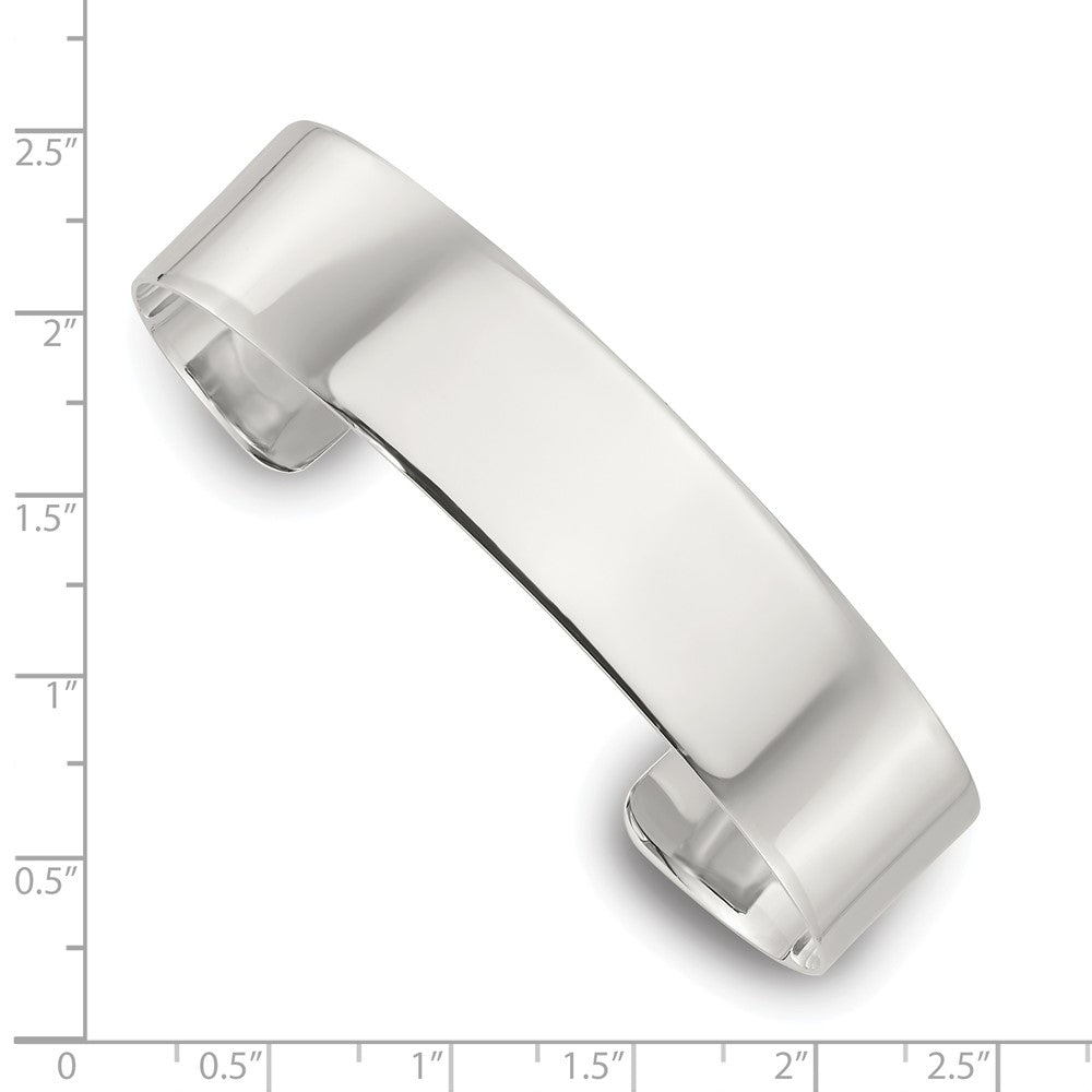 Sterling Silver Polished 15mm Flat Cuff Bangle