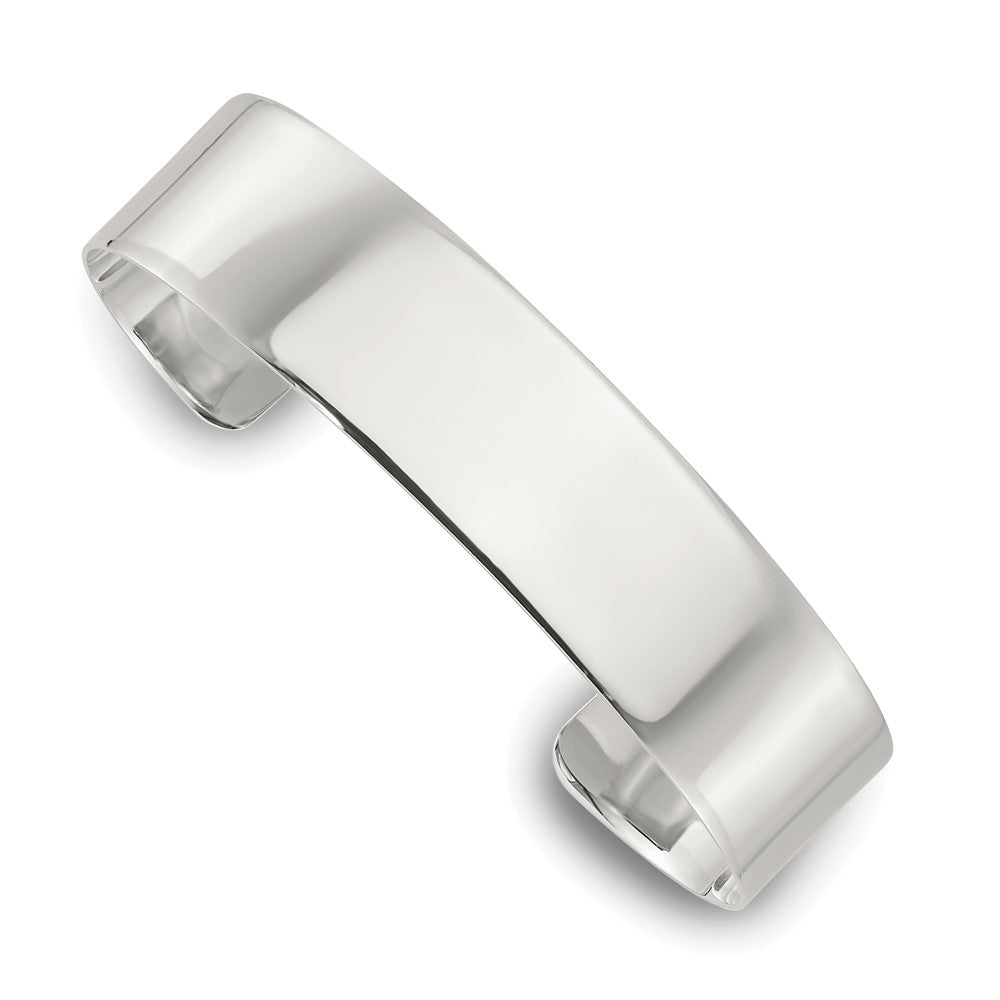 Sterling Silver Polished 15mm Flat Cuff Bangle