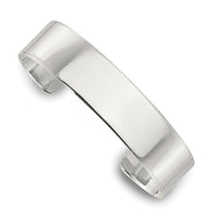 Sterling Silver Polished 15mm Flat Cuff Bangle