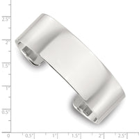 Sterling Silver Polished 20mm Flat Cuff Bangle