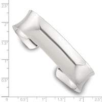 Sterling Silver Polished 15mm Concave Cuff Bangle