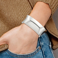 Sterling Silver Polished 25mm Concave Cuff Bangle