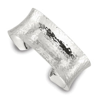 Sterling Silver 25mm Concave Hammered Cuff Bangle