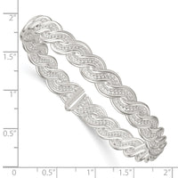 Sterling Silver Polished Twisted and Woven Flexible Bangle