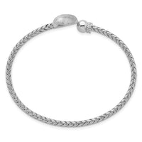 Sterling Silver Rhodium-plated CZ Brushed Heart Cuff Bangle