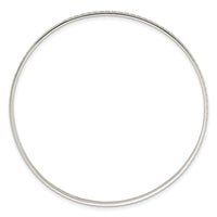 Sterling Silver Polished and Textured Greek Key 2.5mm Slip-on Bangle