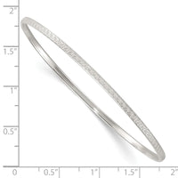 Sterling Silver Polished and Textured Greek Key 2.5mm Slip-on Bangle