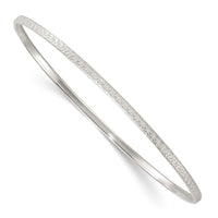 Sterling Silver Polished and Textured Greek Key 2.5mm Slip-on Bangle