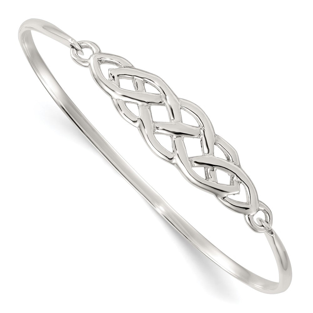 Sterling Silver Polished Celtic Knot Bangle