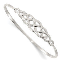 Sterling Silver Polished Celtic Knot Bangle