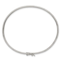 Sterling Silver Polished and Diamond-cut 4.0mm Flexible Bangle
