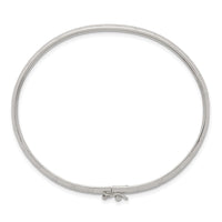 Sterling Silver Polished and Diamond-cut 6.0mm Flexible Bangle