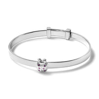 Sterling Silver Rh-plated CZ Lady Bug Children's Expandable Bangle