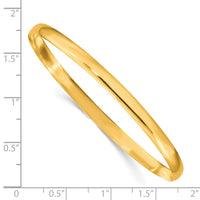Sterling Silver Gold-plated 4mm Solid Polished Plain Slip-On Bangle Bracel