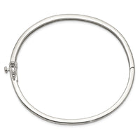 Sterling Silver Rhodium-plated Clear CZ Oval Hinged Bangle Bracelet