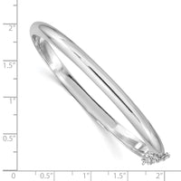 Sterling Silver Rhodium-plated 5mm w/Chain Hinged Bangle