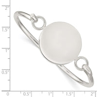 Sterling Silver Bangle w/Round ID Plate Bracelet
