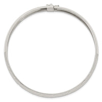 Sterling Silver Polished D/C 10.5mm Flexible Bangle